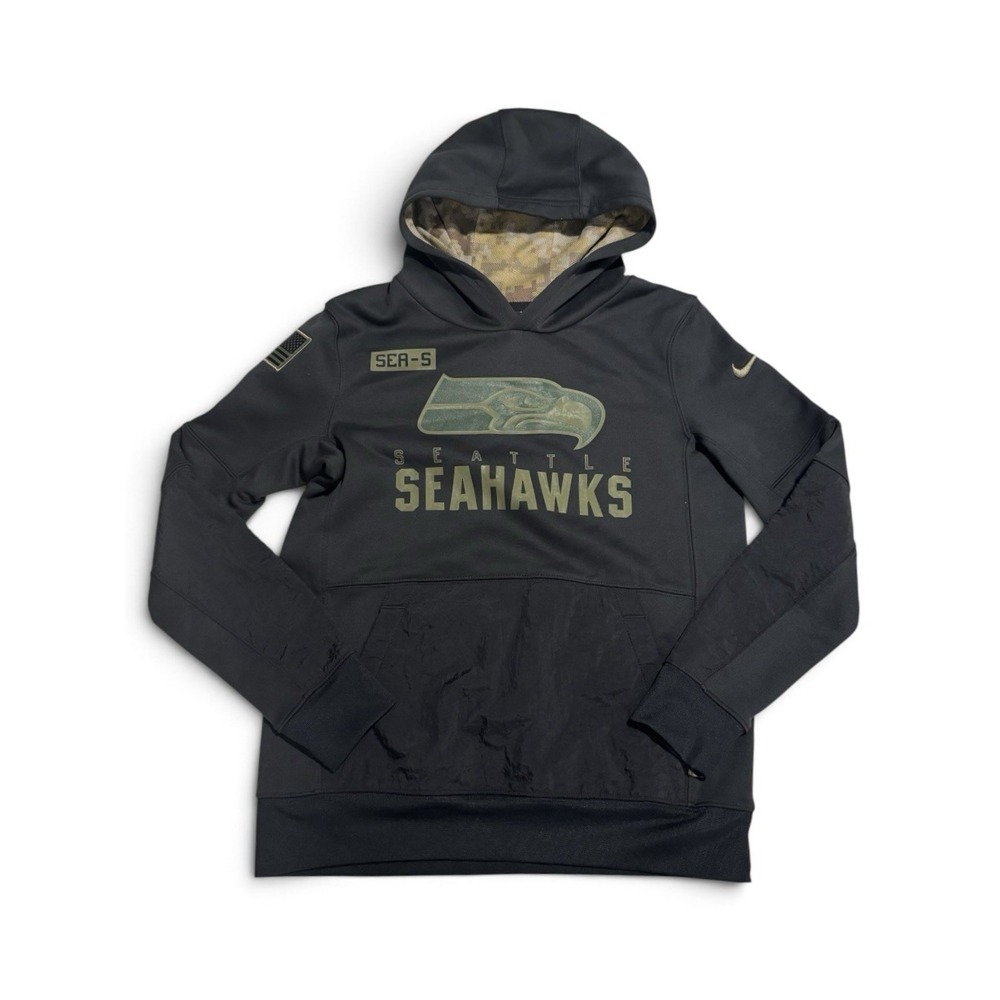 Nike Seattle Seahawks Hoodie Youth Sz M NFL Salute To Service Sideline Pullover